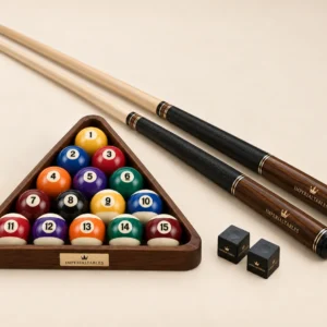 Billiards Starter Set in Black, ivory and brass — alternate photograph
