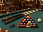 Billiards Starter Set in Black, ivory and brass — lifestyle photograph