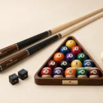 Billiards Starter Set in Black, ivory and brass — main photograph