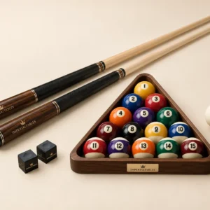 Billiards Starter Set in Black, ivory and brass — main photograph