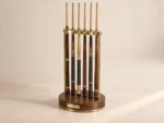Brass Rail Cue Rack in Brushed brass and walnut — alternate photograph