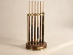 Brass Rail Cue Rack in Brushed brass and walnut — main photograph