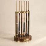 Brass Rail Cue Rack in Brushed brass and walnut — main photograph
