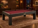 Club Tournament Pool Table in Charcoal and oxblood — lifestyle photograph