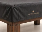 Fitted Table Cover in Charcoal textile — detail photograph