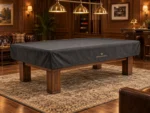 Fitted Table Cover in Charcoal textile — lifestyle photograph