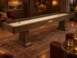 Heritage 12' Shuffleboard Table in Smoked walnut — lifestyle photograph